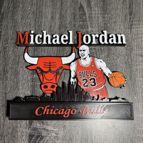 Michael Jordan Chicago Bulls 3D printed διακοσμητικό κατόπιν παραγγελίας