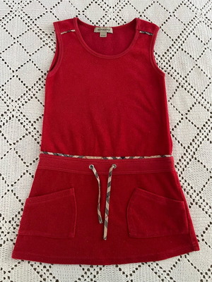 Burberry girls dress size 4 years like new, red