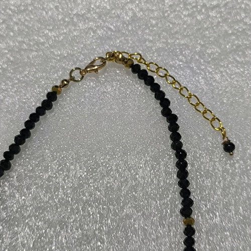 Handmade necklace new with black and gold polygonal crystal beads