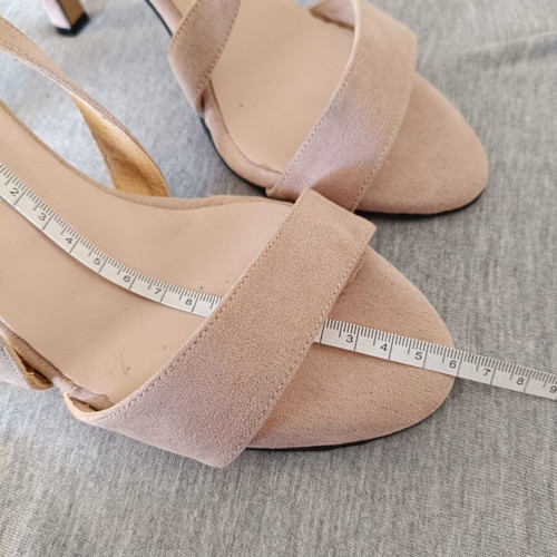Rossi women's high-heeled sandals new, nude suede, size 40