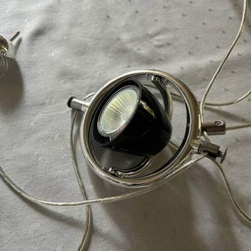 Ceiling light with five spotlights like new, silver and black