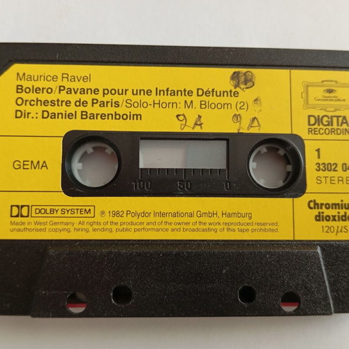 Ravel Bolero La Valse used collectible cassette 1982