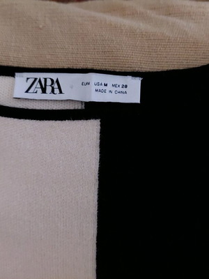 ZARA φόρεμα σαν καινούργιο, πλεκτό μίνι σε γραμμή Α, μαύρο και άσπρο