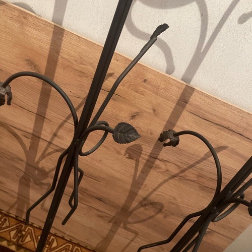 Set of 2 metal wedding candle holders used