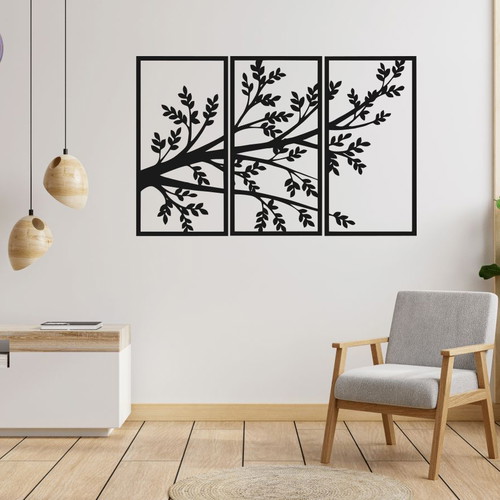 Metal composition new, 3 pieces 70x30 with frame for hidden lighting