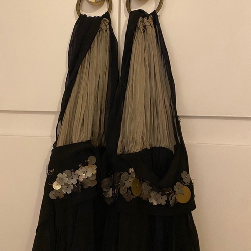 Evening dress large/medium like new with sequins and neckline