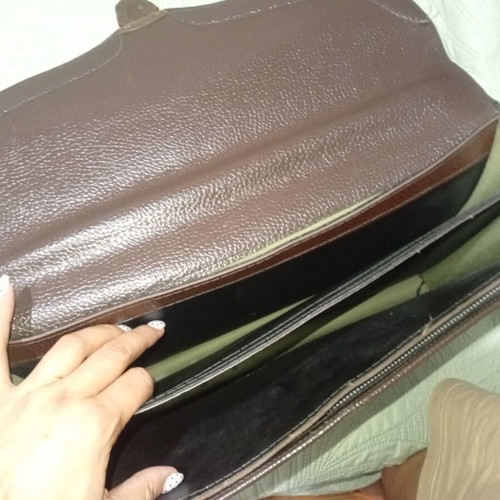 Vintage leather briefcase brown used