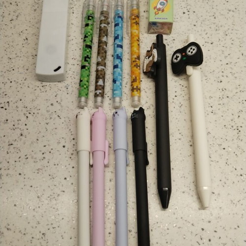 Stationery set new with sharpeners, eraser, blanco roll, mechanical pencils and pens