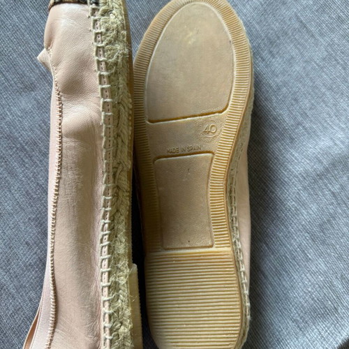 Ras pink leather ballet flats used with snake cap toe size 40