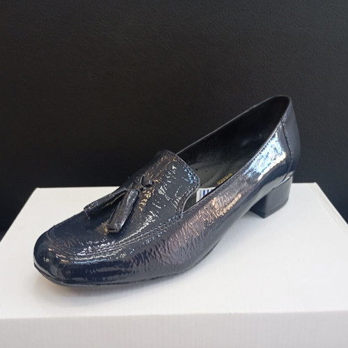 Leon blue pumps with low heel and anatomical insole, size 38