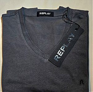 Αυθεντική Replay ανδρική T-Shirt μπλούζα γκρι καινούρια με ετικέτα, μέγεθος M. Κάνει για δώρο.