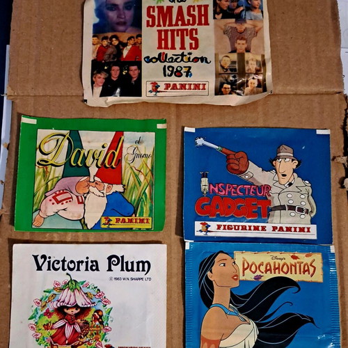 Panini packs 1983-1995 like new, 10 pieces with stickers and empty packs