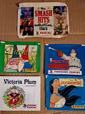 Panini packs 1983-1995 like new, 10 pieces with stickers and empty packs