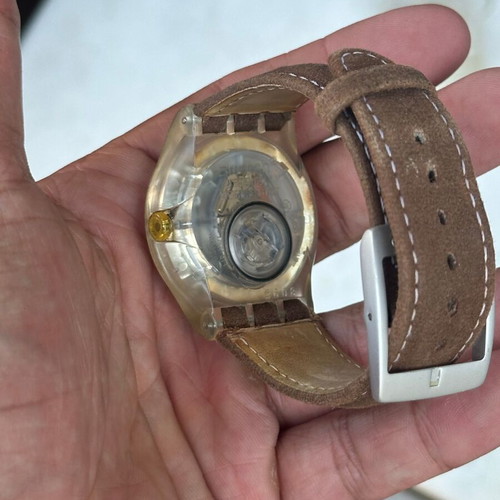 Swatch AG 2004 Day-Date Swiss Made watch used with leather strap