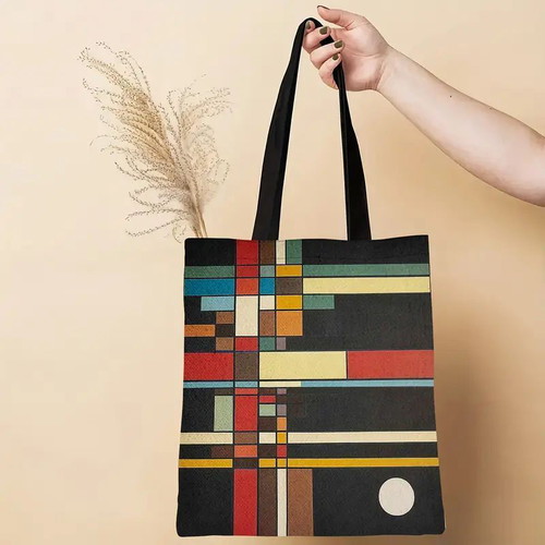 Shoulder bag new with Mondrian-inspired print, polyester