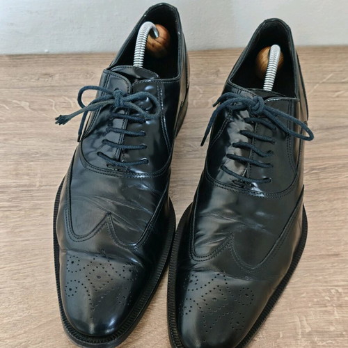 Canali Leather Shoes used size 44 black oxford