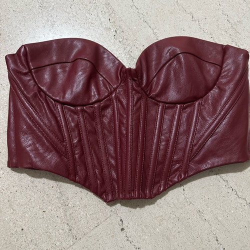 Vassia Kostara leather top like new, size M, red