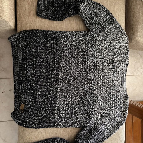 LeeEcosse men's pullover sweater, size large, black and grey