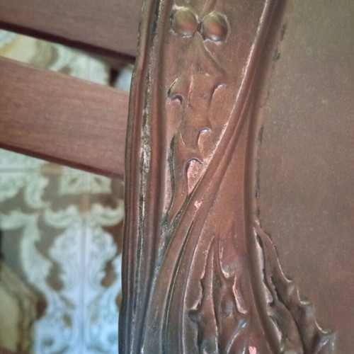 Antique brass tray used, small