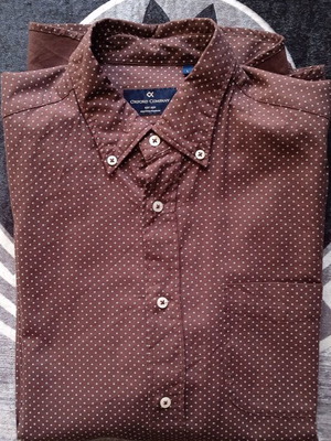 Риза Oxford нова, кафява, размер L