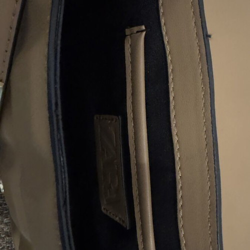 Zara leather shoulder bag new, beige, quilted with studs