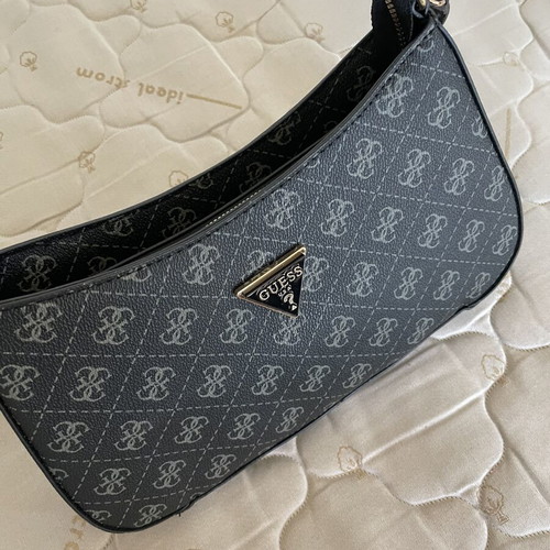 Guess Shoulder Bag Black Monogram New