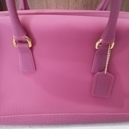Pisidia silicone bowler bag new, fuchsia with gold details