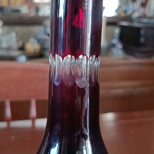 Vintage crystal carafe used, 30 cm height