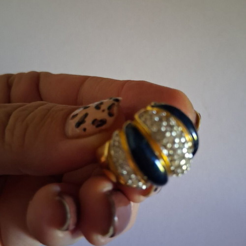Vintage Atelier Cocktail Ring size 52, like new, blue and gold