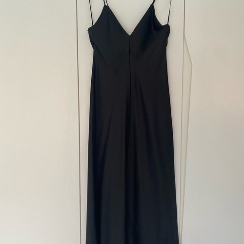 Zara midi satin dress black new, size S