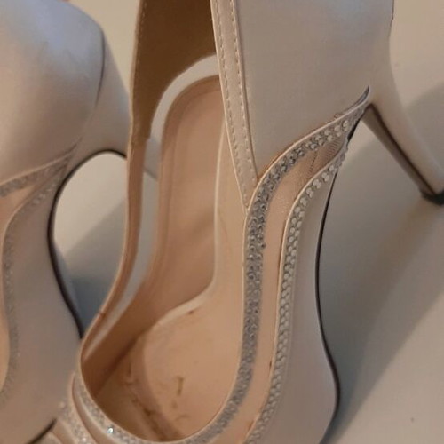 Satin pumps with rhinestones size 37 like new for bride