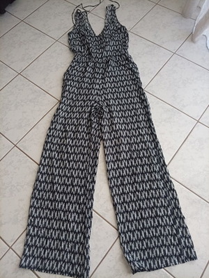 H&M jumpsuit, black and grey, size XS