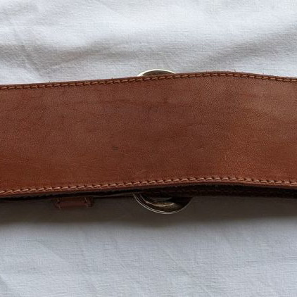 Leather belt with watches vintage used, size XS