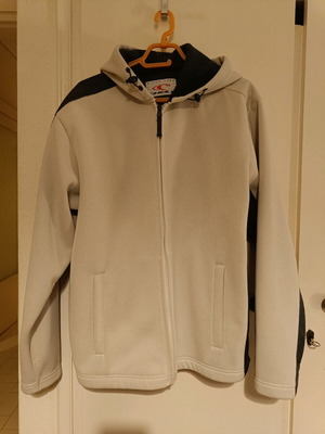 O'Neill fleece jacket with hood size Large like new, beige and black