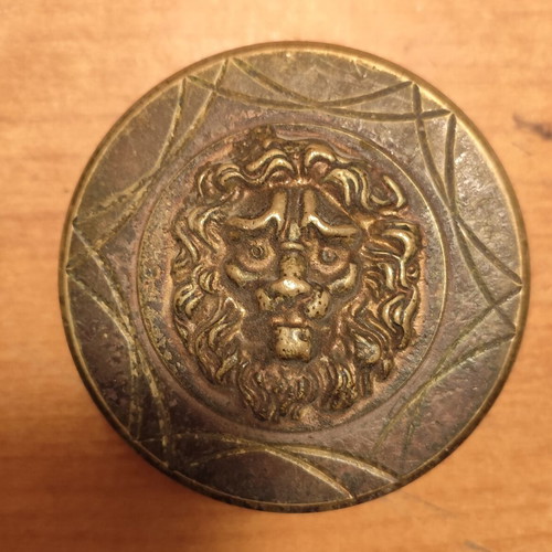 Antique bronze door knob with lion head like new