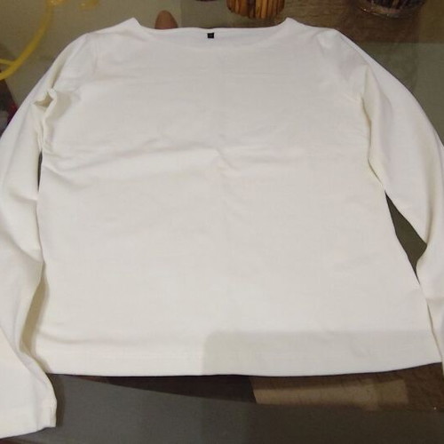 Cotton white sugar blouse Large new with elastane