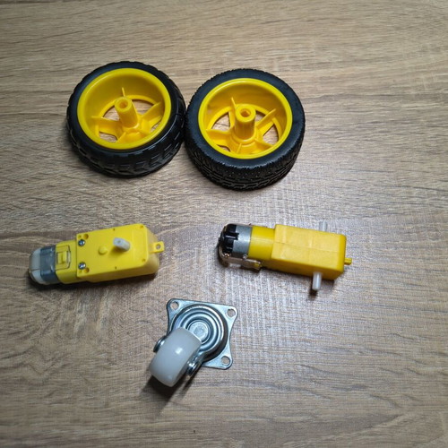 Robotics Set with 2 DC Motors, 2 Wheels and Caster Wheel for Arduino