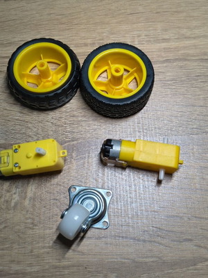 Robotics Set with 2 DC Motors, 2 Wheels and Caster Wheel for Arduino