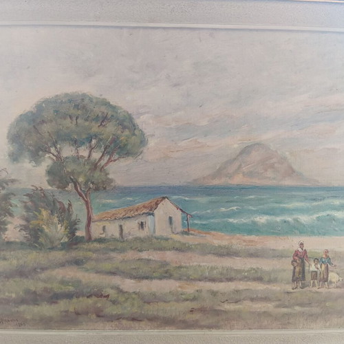 Oil painting by Δημ. Πελεκάσης, signed 1965, like new