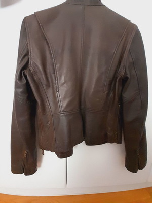Benetton leather jacket used, brown