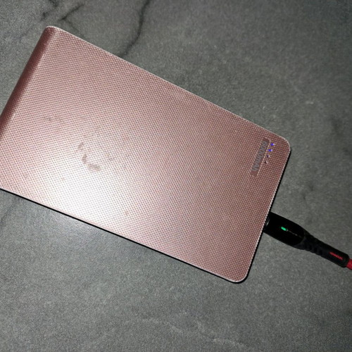 Powerbank used 6000 mAh pink with dual USB ports