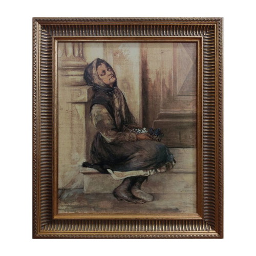 Painting Numbered Copy of Iakovidis - Sleeping Flower Seller like new