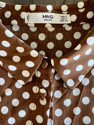Mango women's polka dot shirt like new, brown, size S