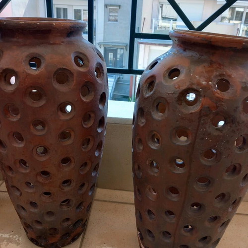 Decorative pots used, set of 2, height 52 cm