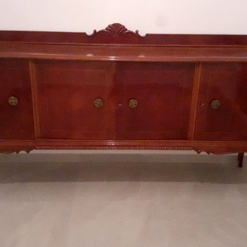 Handmade antique buffet with marquetry, 2.18x1.18x0.52 m