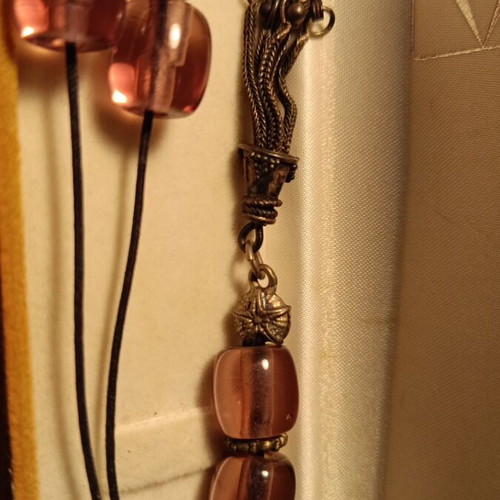 Handmade worry beads from stone with silver finish new