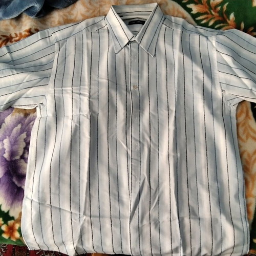 Men's shirt blue with dark blue and black stripes 2XL like new