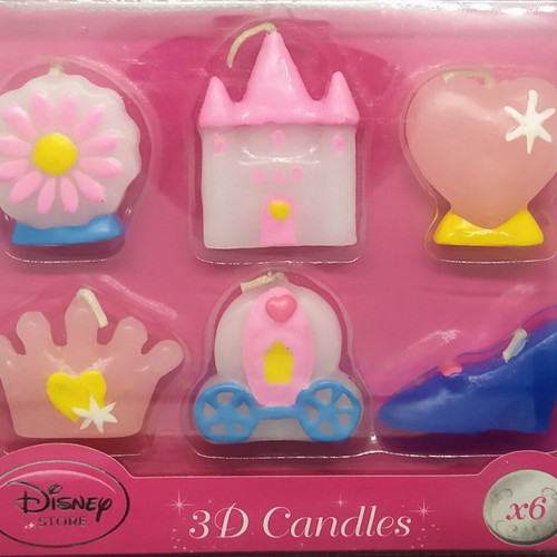6 3D Cinderella birthday candles from Disney Store