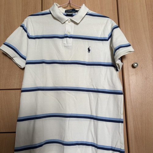Polo Ralph Lauren men's shirt used, white with blue stripes, size L