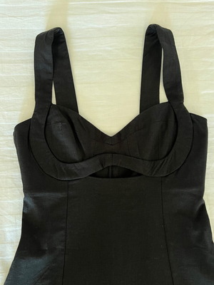 Zara dress, fitted top with A-line skirt, black, XS